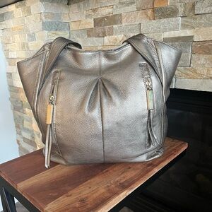 b. Makowsky Metallic Leather Tote Bag